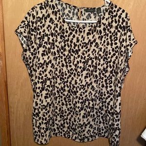 Halogen Cap Sleeve Leopard Top